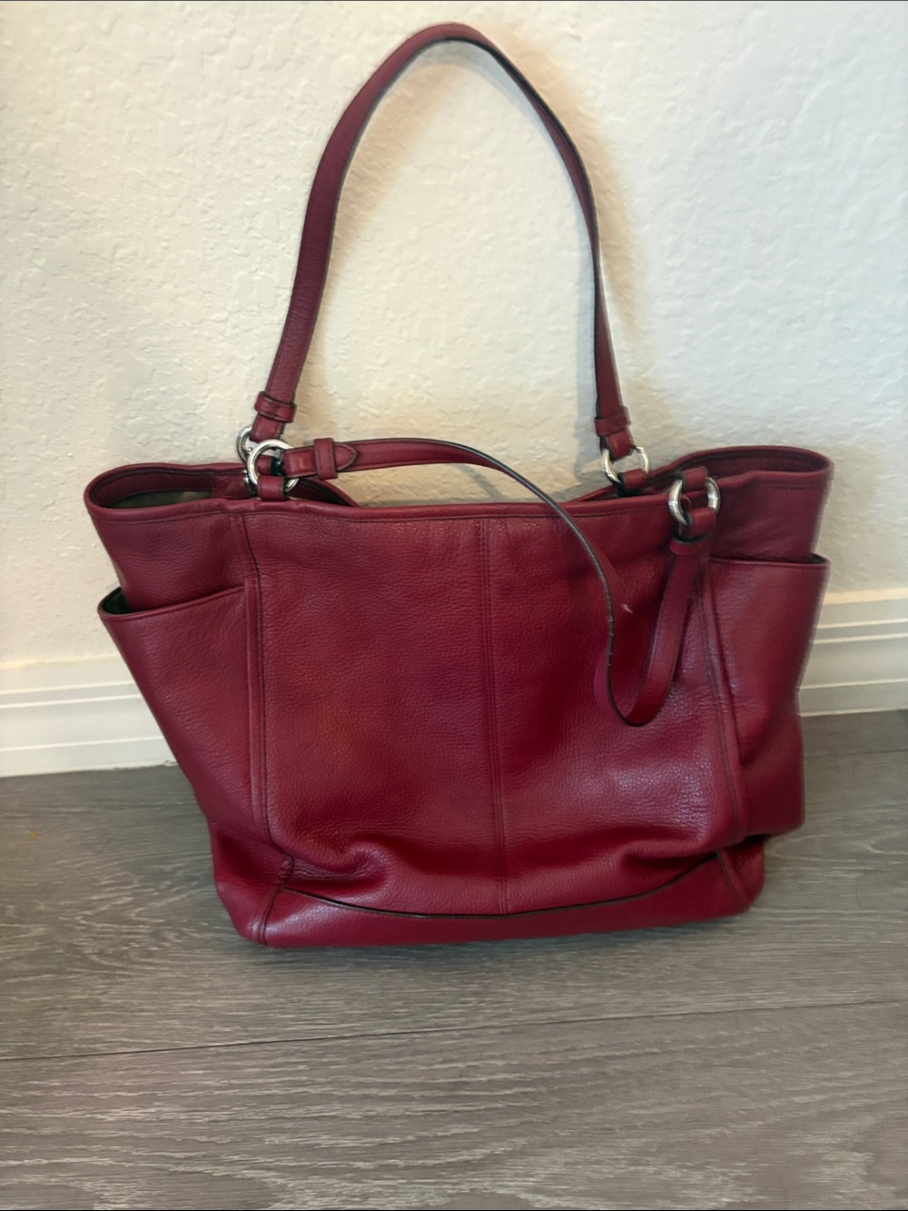 Red coach tote